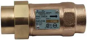 APOLLO 4NLF3S65A 1" Swivel x FNPT Lead Free Bronze Dual Check Valve