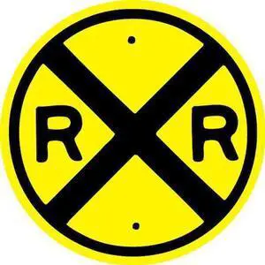LYLE W10-1-30DA RXR Traffic Sign, 30 in Height, 30 in Width, Aluminum, Circle,
