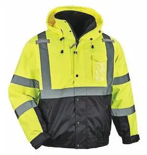 ERGODYNE 8381 3-in-1 Bomber Jacket, 300D Oxford Polyester, Class 3 Type R,