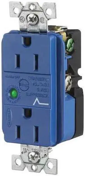 HUBBELL WIRING DEVICE-KELLEMS HBL5262SA Straight Blade Receptacle, 5-15R, 15 A,