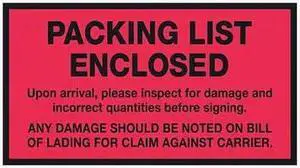 Tape Logic PL469 5 .5 x 10 in. 2 Mil Poly Red Packing List Enclosed Envelopes
