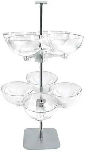 AZAR DISPLAYS 750342 Quad Arm Bowl Tower 14" Diameter Plastic Bowls (8 Bowls) AZAR DISPLAYS 750342 Quad Arm Bowl Tower 14" Diameter Plastic Bowls (8 Bowls)