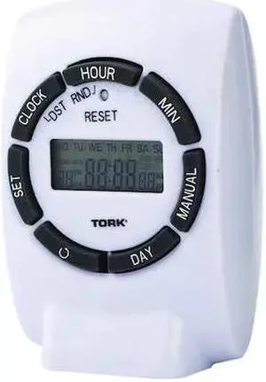 TORK 460E Plug In Timer,White,Indoor,125V,1000W