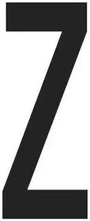 PARTNERS BRAND DL9310Z Vinyl Warehouse Letter Labels, "Z", 3 1/2", Black/White,
