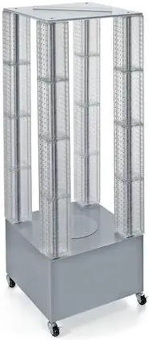 AZAR DISPLAYS 700228-CLR Multi-Tower Pegboard Floor Revolving Display Panel