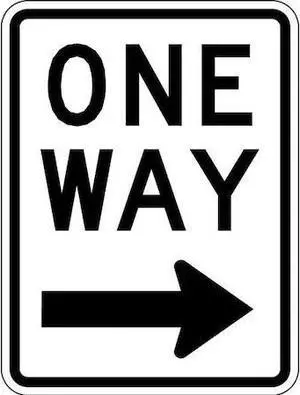 LYLE R6-2R-18HA One Way Traffic Sign, 24 in H, 18 in W, Aluminum, Vertical