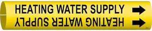 BRADY 4073-C Pipe Marker,Heating Water Supply,Yellow