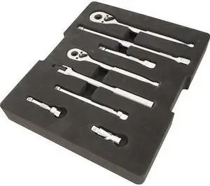 DYNAMIC D105101 9Pcs Rtchet,Extnsn,U-Joint & Flex Hndl Set,3/8" & 1/2"Dr & Tool