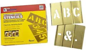 C.H. HANSON 10033 Stencil Set,Letters, Punctuation,Brass