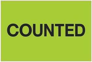 TAPE LOGIC DL1142 Tape Logic® Labels, "Counted", 2" x 3", Fluorescent Green,