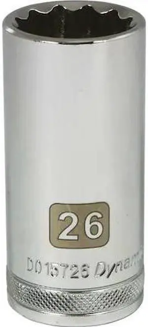 DYNAMIC D015726 1/2" Drive, 26mm Metric Socket, 12 Points