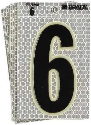 BRADY 3010-6 Ultra Reflective Numbers,6,PK10