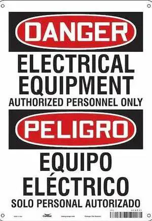 CONDOR 472P11 Safety Sign, 14 in Height, 10 in Width, Aluminum, Vertical