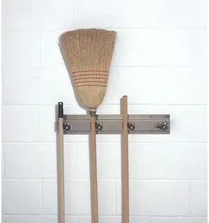 ZORO SELECT 333-4 SS Mop/Broom Holder,Slvr,SS,Holds 4 Units