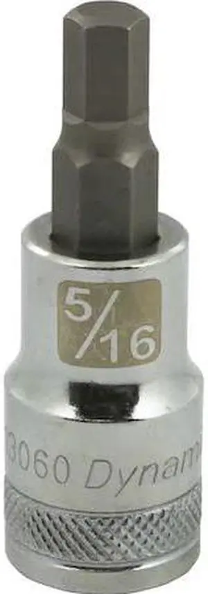DYNAMIC D013060 Tools 1/2"Dr SAE Hex Head, 5/16" Bit Standard Length, Chrome