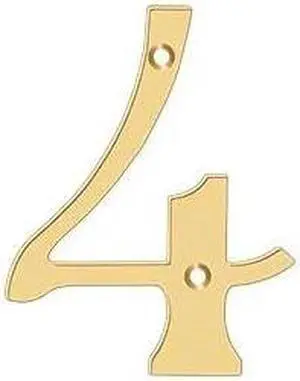 DELTANA RN6-4 Numbers, Solid Brass Lifetime Brass 6"