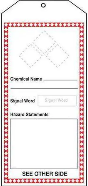 ACCUFORM THS403CTM Tag, Chemical, Gas, or Hazardous Materials, Gas or Hazardous
