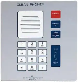 HUBBELL GAI-TRONICS 295-001F Cleanroom Telephone, Cordless, Color Gray