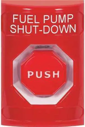 SAFETY TECHNOLOGY INTERNATIONAL SS2002PS-EN Fuel Pump Shutdown Push Button,Red