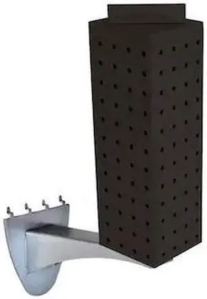AZAR DISPLAYS 700231-BLK Four-sided 4"W x 12"H Pegboard Tower W/ Extension Rod