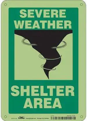 CONDOR 480J26 Safety Sign, 10 in Height, 7 in Width, Polyethylene, Horizontal