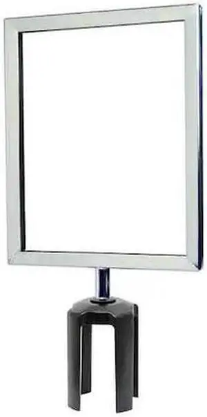 TENSABARRIER FRAME-HDSC-1P-8511HD-V Sign Frame,11 x 8-1/2 In,Polished Chrome