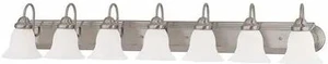 NUVO 60-3283 Ballerina 7 Light 48 in. Vanity Frosted White Glass Brushed NUVO 60-3283 Ballerina 7 Light 48 in. Vanity Frosted White Glass Brushed