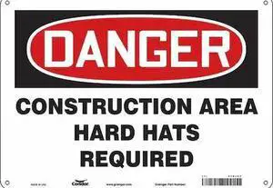 CONDOR 476J61 Safety Sign, 10 in Height, 14 in Width, Polyethylene, Horizontal