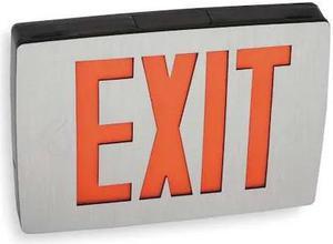 LITHONIA LIGHTING LQC 1 R EL N Exit Sign, Black, 1 Face(s), LED, Universal