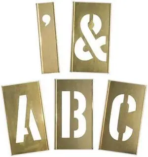 ZORO SELECT 1F047 Interlocking Stencil,Letters,Brass