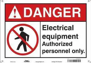 CONDOR 472P04 Safety Sign, 10 in Height, 14 in Width, Aluminum, Horizontal