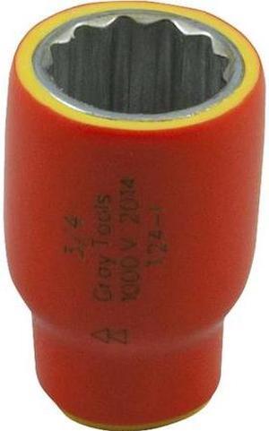 GRAY TOOLS T12-I 3/8" X 3/8" Drive, 12 Point Standard Length, 1000V Insulated