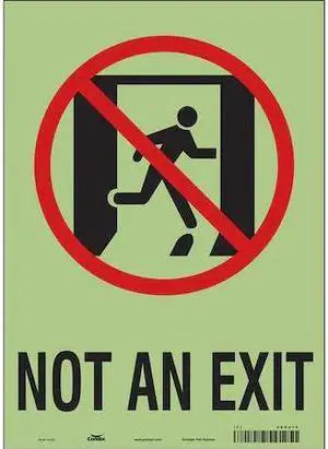 CONDOR 480J15 Exit Sign, Vinyl, 10" W, 14" H, Not An Exit, White