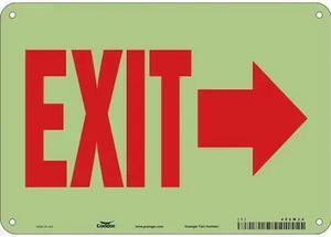 CONDOR 480M24 Exit Sign, English, 10" W, 7" H, Plastic, White