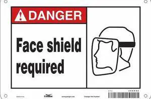 CONDOR 466X89 Safety Sign, 7 in Height, 10 in Width, Aluminum, Vertical