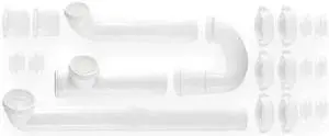 ZORO SELECT 4FEY9 1-1/2 " Dia., Polypropylene, White Finish, Kitchen End