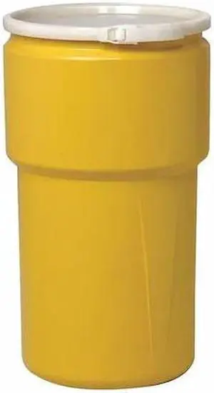 EAGLE MFG 1652 Open Head Transport Drum, Polyethylene, 20 gal, Unlined, Yellow