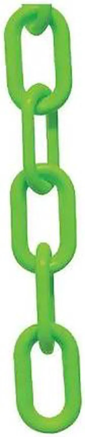 ZORO SELECT 30014-25 Plastic Chain, Safety Green, 25 ft Length, Gloss