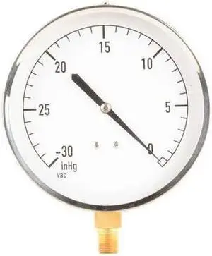 ZORO SELECT 18C739 Vacuum Gauge,Mechanical Cont,4-1/2 In