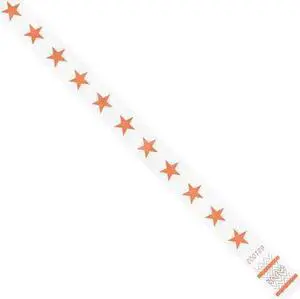 TYVEK WR104OR Tyvek Wristbands, 3/4" x 10", Orange Stars, PK500