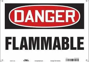CONDOR 478F48 Danger Sign, 10 in H, 14 in W, Polyethylene, Horizontal