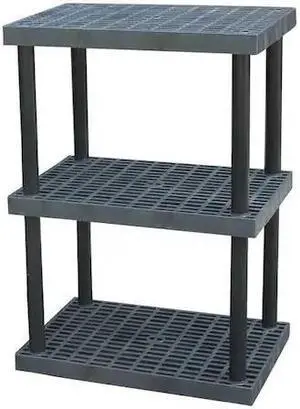 STRUCTURAL PLASTICS S3624X3 Freestanding Plastic Shelving, Open Style, 24 in D,