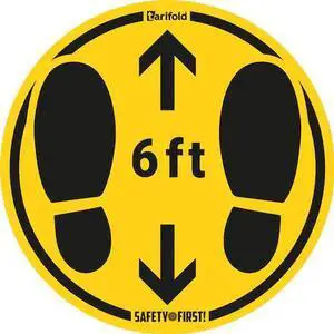 TARIFOLD 197856 Anti-Slip Safety Floor Marking Stickers, Round, 13-3/4", PK10