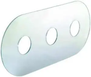 ZORO SELECT 34043 Cover Plate, 14" x 6", Acrylic, Chrome