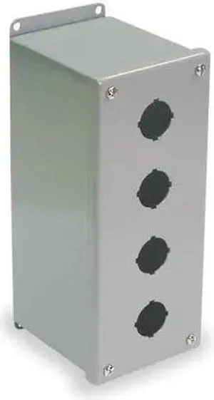 WIEGMANN PBXD4 Pushbutton Enclosure,30mm,4 Holes,Steel