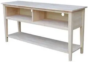 INTERNATIONAL CONCEPTS TV-8 EnteRTAinment / TV Stand, 60", Unfinished