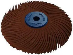 DEDECO 2271 Sunburst Radial Bristle Discs 4 in X 1/2 in Curved Tc Brown 36 Grit