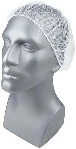 CONDOR 23KX30 Hairnet, Polyester, 18 in Dia., White, S, 1000 PK