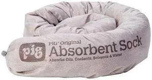 PIG PIG237 Sorbent Sock, 6 gal, 3 in x 42 in, Universal, Gray, 12 PK