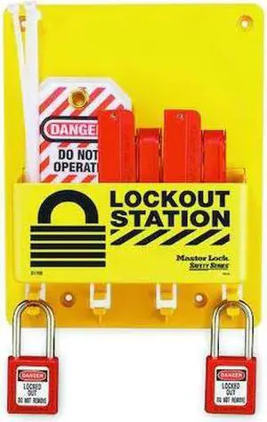 MASTER LOCK S1720E410 2-Lock Compact Lockout Center, Circuit Breaker Lockout
